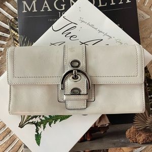 Genuine Coach leather winter white wallet